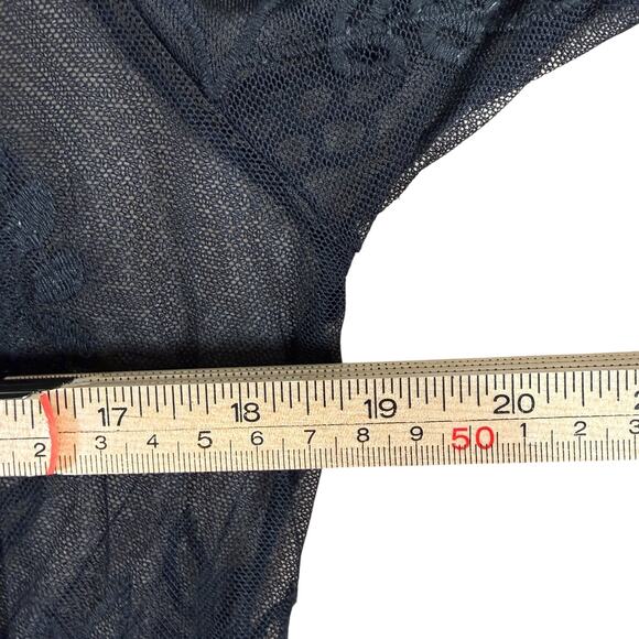 Black Sheer Lace Duster Kimono Cardigan Cotton Fairy Witchy Grunge Women’s Large - Picture 8 of 12